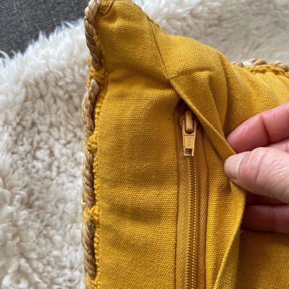 LARGE BOHO MUSTARD/JUTE/CREAM TOSS DECORATIVE PILLOW - Picture 5 of 6